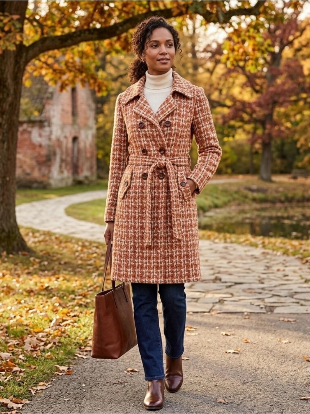 Available Houndstooth Academia Old Money Pea Coat Size Medium.